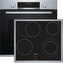 Bosch Backofen SET: HBD631CS60 mit Glaskeramikkochfeld