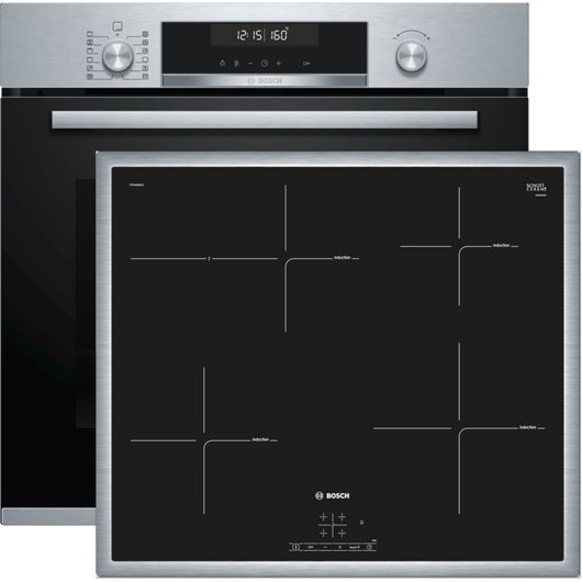 Bosch Backofen SET: HBD675CS60 mit Induktionskochfeld