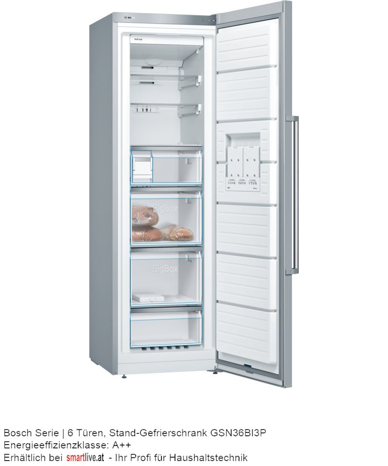 Bosch Serie | 6 Tren, Stand-Gefrierschrank GSN36BI3P