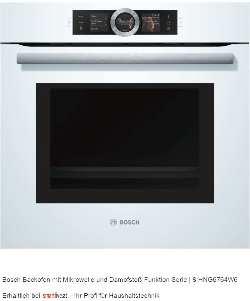 Bosch Backofen mit Mikrowelle und Dampfsto-Funktion Serie | 8 HNG6764W6