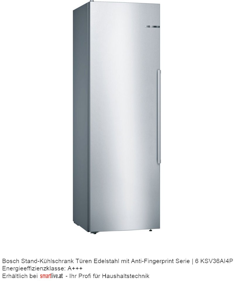 Bosch Stand-Kühlschrank Türen Edelstahl mit Anti-Fingerprint Serie | 6 KSV36AI4P