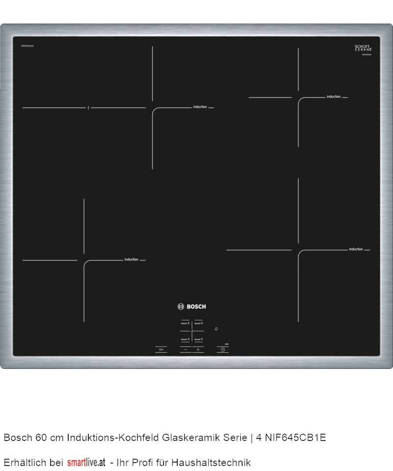 Bosch 60 cm Induktions-Kochfeld Glaskeramik Serie | 4 NIF645CB1E