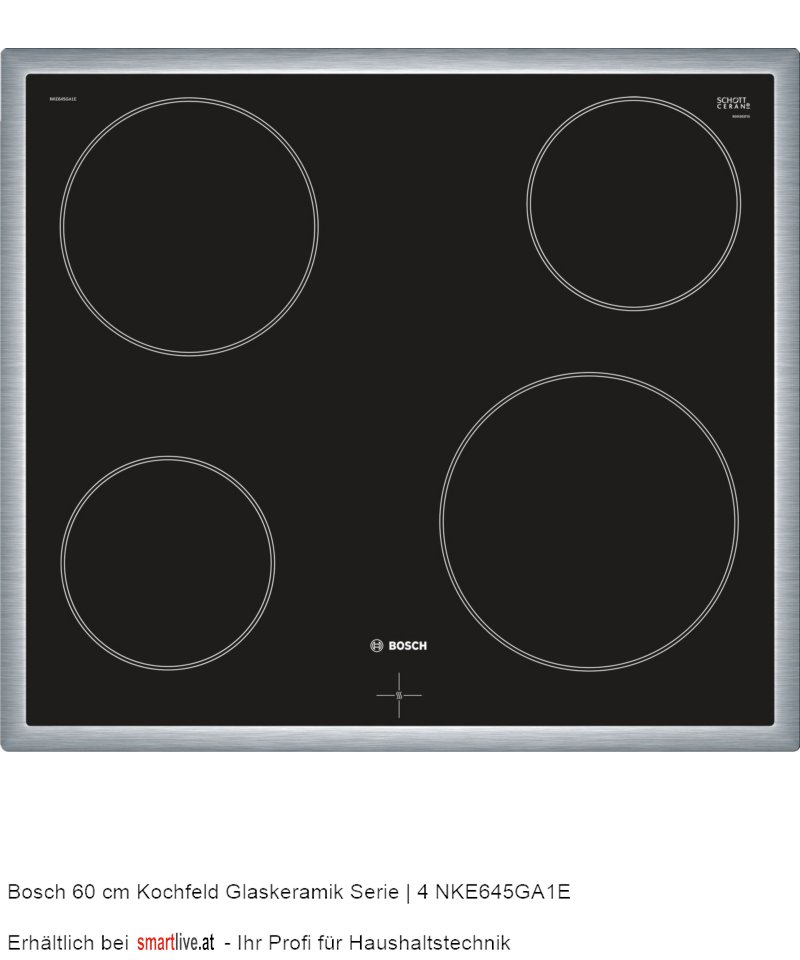 Bosch 60 cm Kochfeld Glaskeramik Serie | 4 NKE645GA1E