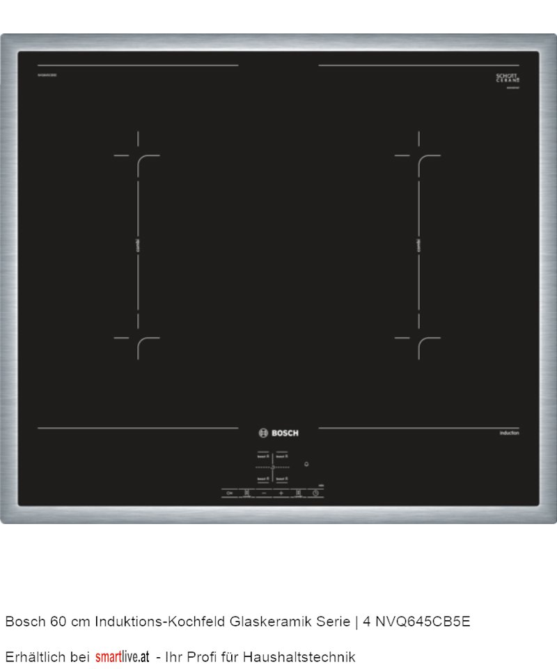 Bosch 60 cm Induktions-Kochfeld Glaskeramik Serie | 4 NVQ645CB5E