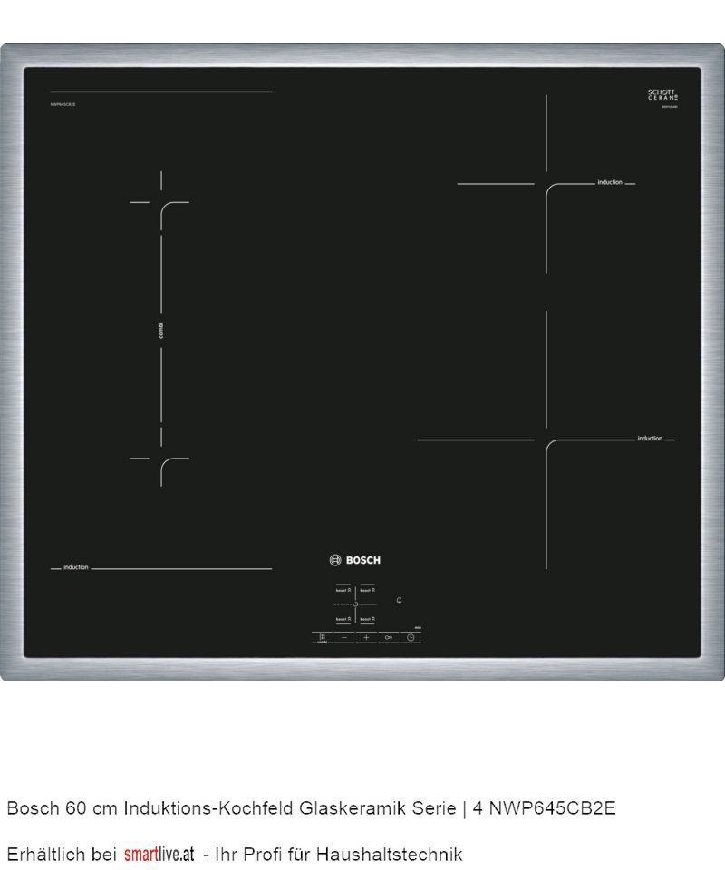 Bosch 60 cm Induktions-Kochfeld Glaskeramik Serie | 4 NWP645CB2E