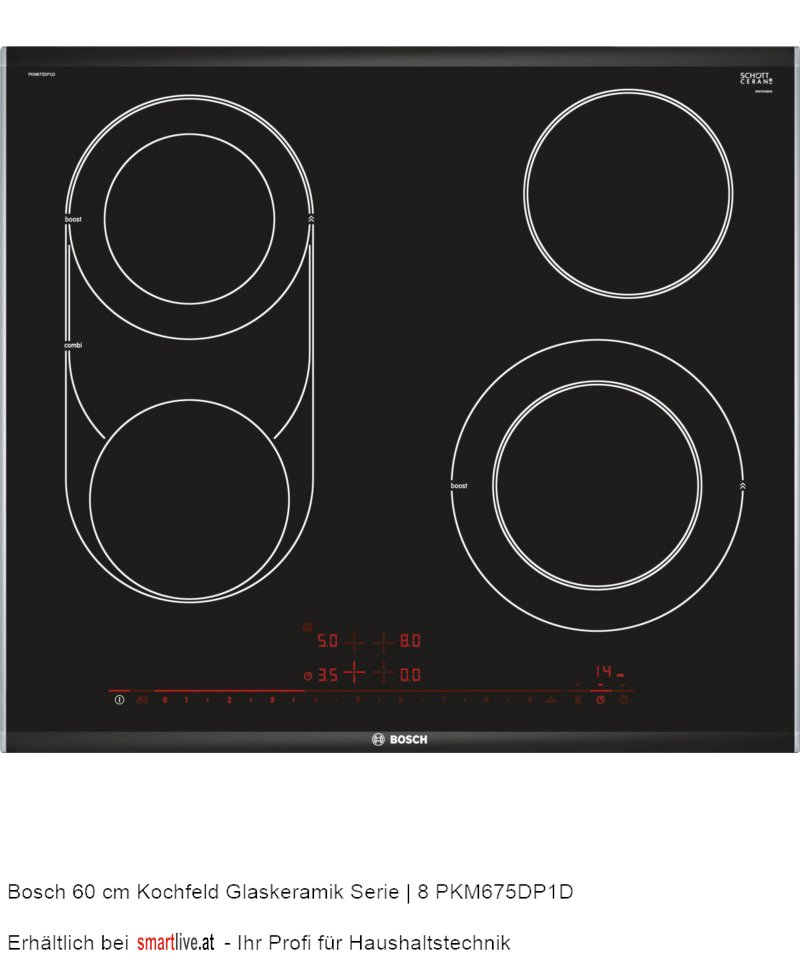 Bosch 60 cm Kochfeld Glaskeramik Serie | 8 PKM675DP1D