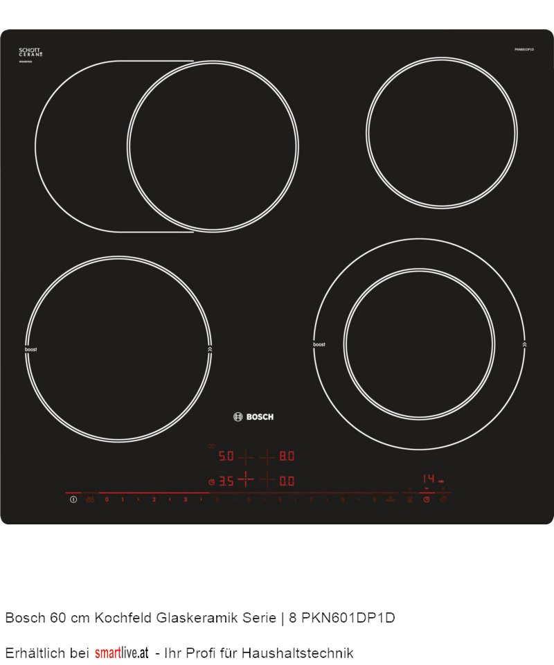 Bosch 60 cm Kochfeld Glaskeramik Serie | 8 PKN601DP1D