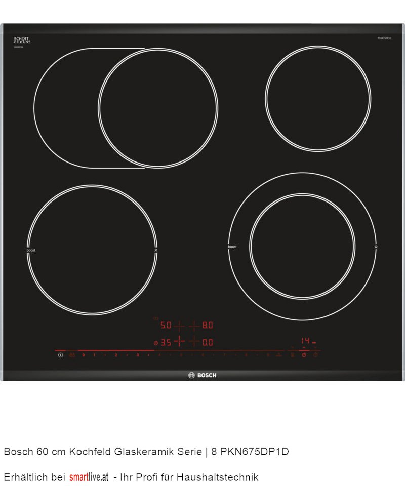 Bosch 60 cm Kochfeld Glaskeramik Serie | 8 PKN675DP1D