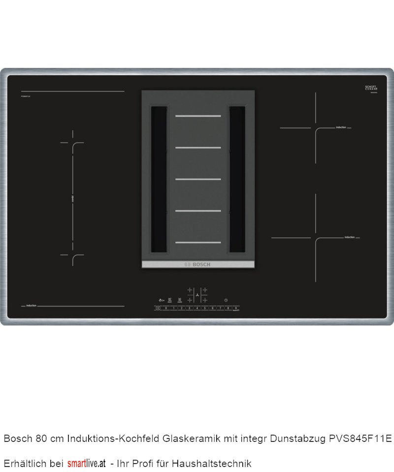 Bosch 80 cm Induktions-Kochfeld Glaskeramik mit integr Dunstabzug PVS845F11E