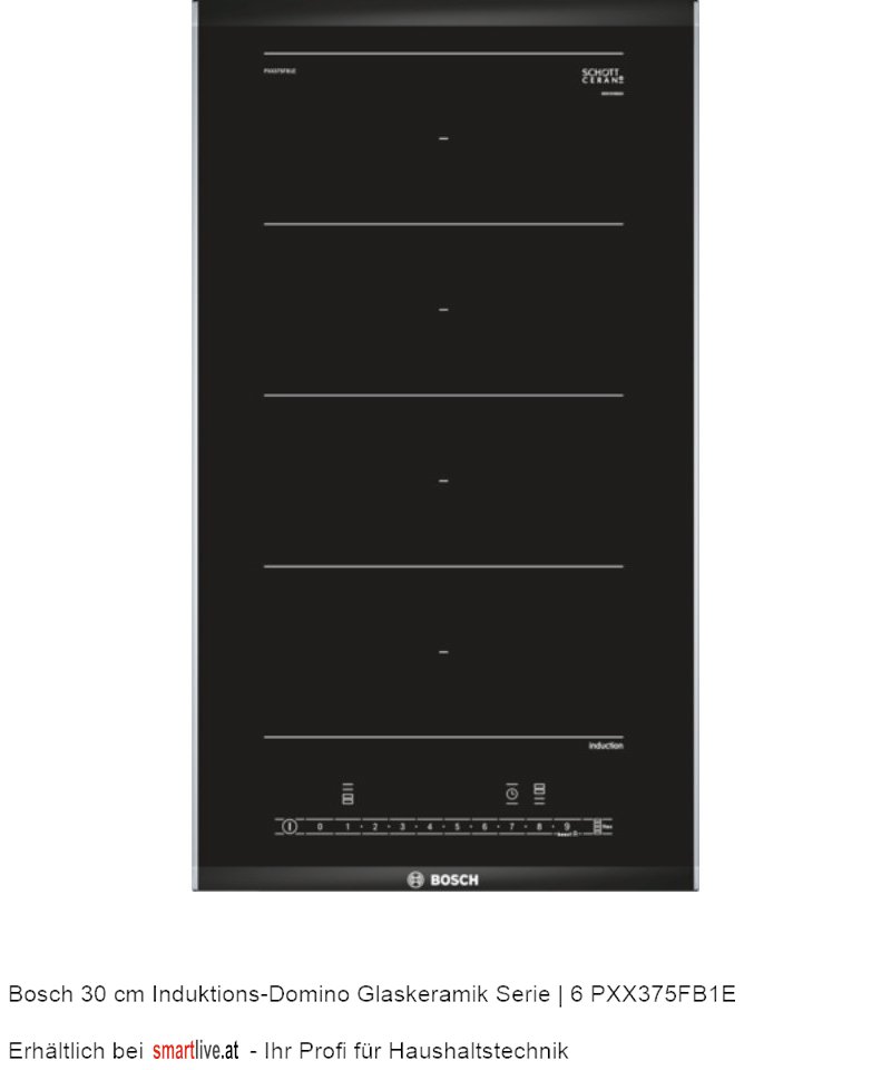Bosch 30 cm Induktions-Domino Glaskeramik Serie | 6 PXX375FB1E