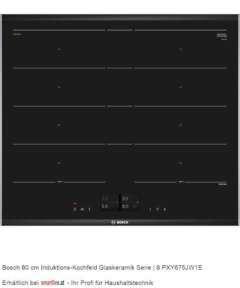 Bosch 60 cm Induktions-Kochfeld Glaskeramik Serie | 8 PXY675JW1E