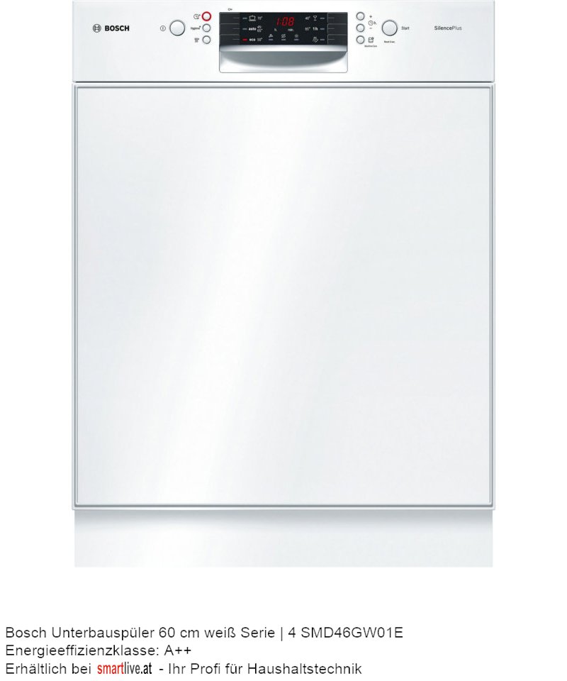 Bosch Unterbauspüler 60 cm weiß Serie | 4 SMD46GW01E