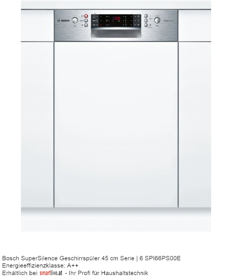 Bosch SuperSilence Geschirrspler 45 cm Serie | 6 SPI66PS00E