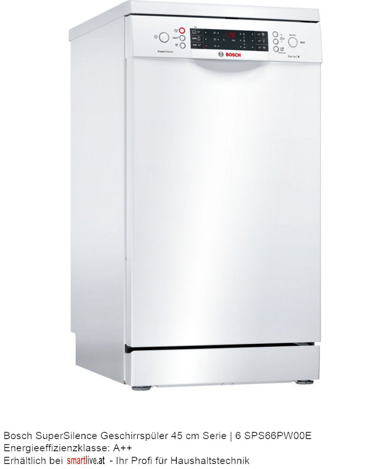 Bosch SuperSilence Geschirrspler 45 cm Serie | 6 SPS66PW00E